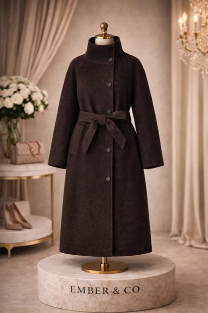 Lyra High-Neck Wrap Coat