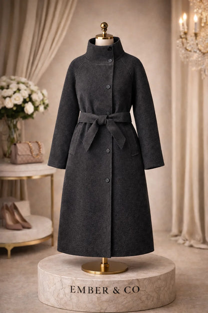 Lyra High-Neck Wrap Coat