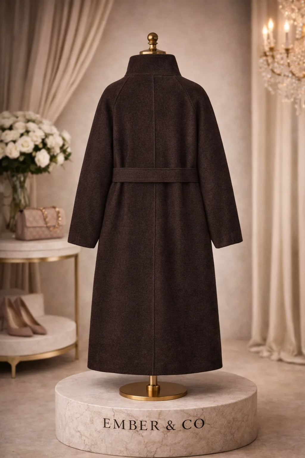 Lyra High-Neck Wrap Coat