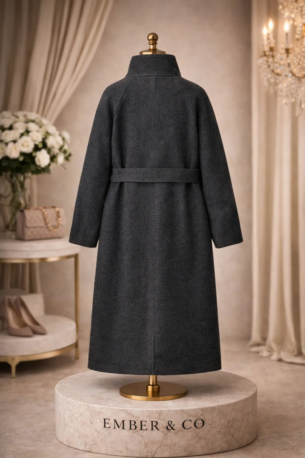 Lyra High-Neck Wrap Coat
